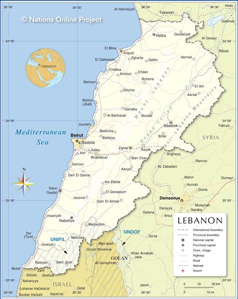 lebanon map